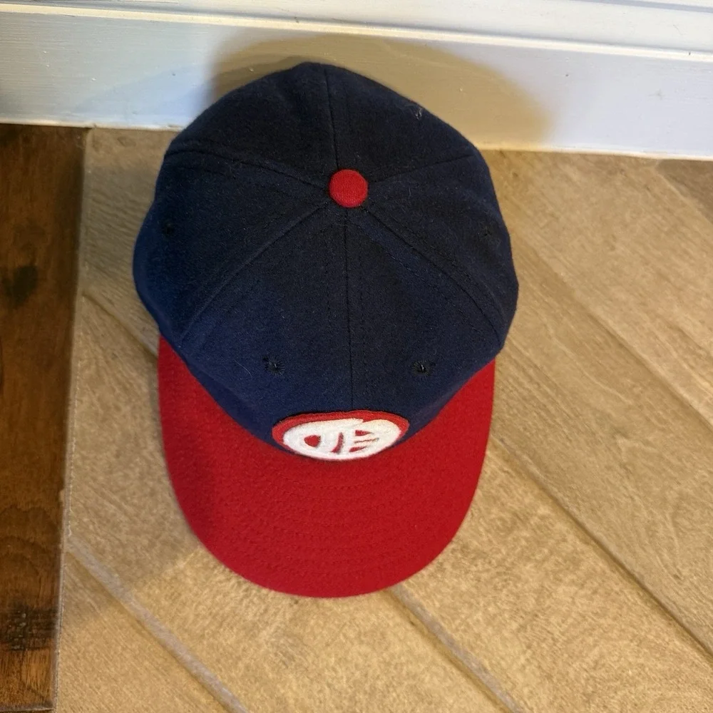 Oakland Oaks Ebbets Field Flannels Wool Ballcap 7 1/8 Navy Red 1948 PCL USA Made